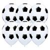 Biele gumené balóny s motívom futbalovej lopty, 25 ks, 28 cm