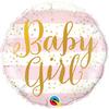 Bodkovaný fóliový balón k narodeniu dievčatka - Baby Girl - 46 cm