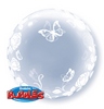 24 inch Elegant Roses and Butterflies - Ružičkový a motýlikový Deco Bubble balón