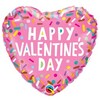 Cukríkový - Valentine's Sprinkles - fóliový balón srdce, 46 cm