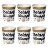 Boldog szülinapot! Elegantné papierové party poháre s maďarským nápisom a balónmi - 250 ml, 6 ks