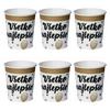 Všetko najlepšie! Elegantné papierové party poháre so slovenským nápisom a balónmi - 250 ml, 6 ks