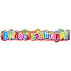Farebný party banner s maďarským nápisom Boldog Szülinapot- 148 cm x 27 cm