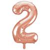 Fóliový balón číslo 2,  rosegold, 86 cm, Super Shape, 34 inch