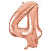 Fóliový balón číslo 4,  rosegold, 86 cm, Super Shape, 34 inch
