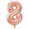 Fóliový balón číslo 8,  rosegold, 86 cm, Super Shape, 34 inch