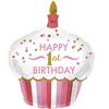 36 inch 1 st Birthday Cupcake Girl Super Shape fóliový balón
