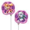 Tlapková Patrola - Paw Patrol Skye a Everest fóliový balón na paličke plnený vzduchom, 23 cm