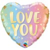18 inch Love You Pastel Ombre & Hearts fóliový balón srdce