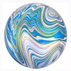 Guľatý fóliový balón mramorový modro biely, 40 cm