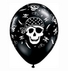 11 inch Pirate Skull Onyx Black čierny balón pirátsky (25 ks/bal)