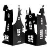 Halloweenska dekorácia z papiera čierny dom duchov