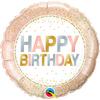 18 inch Happy Birthday - elegatný zlatý bodkovaný narodeninový fóliový balón