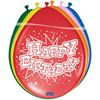 Rôznofarebné narodeninové balóny Happy Birthday - 30 cm, 8 ks