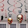 Závesná dekorácia na Halloween - lebka, potkan, pavúk, špirálová, 12 ks