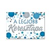 Magnetka s nápisom: A Legjobb Keresztapa! Kék Konfettis Hűtőmágnes