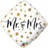 18 inch Mr. And Mrs. Gold Dots Diamond svadobný fóliový balón