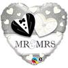 Fóliový svadobný balón - Mr. a Mrs., 46 cm