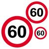 Nálepky s motívom zákazovej dopravnej značky s číslom 60, 8 ks