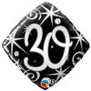 18 inch Elegant Sparkles and Swirls narodeninový fóliový balón s číslom 30