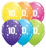 11 inch 10 Stars Tropical Assortment farebné narodeninové balóny s číslom 10 (25 ks/bal)