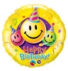 18 inch Birthday Smile Faces - Smajli narodeninový fóliový balón