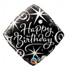 18 inch Birthday Elegant Sparkles and Swirls - elegantný narodeninový fóliový balón