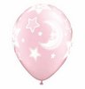 11 inch Baby Moon and Stars Pearl Pink ružový balón k narodeniu dieťaťa (25 ks/bal)