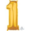 Number 1 Gold Mid Size Super Shape fóliový balón zlatá 1 - 66 cm