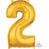 Number 2 Gold Mid Size Super Shape fóliový balón zlatá 2 - 66cm