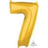 Number 7 Gold Mid Size Super Shape fóliový balón zlatá 7 - 66cm
