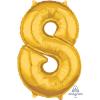 Number 8 Gold Mid Size Super Shape fóliový balón zlatá 8 - 66cm