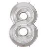 34 inch Number 8 Silver - strieborný fóliový balón číslo 8