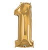34 inch Number 1 Gold - zlatý fóliový balón číslo 1