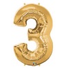 34 inch Number 3 Gold - zlatý fóliový balón číslo 3