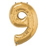 34 inch Number 9 Gold - zlatý fóliový balón číslo 9