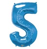 34 inch Number 5 Sapphire Blue - zafírovo modrý fóliový balón číslo 5
