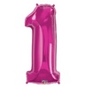 34 inch Number 1 Magenta - sýto ružový fóliový balón číslo 1
