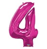 34 inch Number 4 Magenta - sýto ružový fóliový balón číslo 4