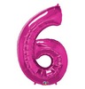 34 inch Number 6 Magenta - sýto ružový fóliový balón číslo 6