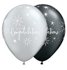 11 inch Congratulations Elegant Black a Silver balón (25 ks/bal)