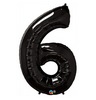 34 inch Number 6 Onyx Black - čierny (onyx) fóliový balón číslo 6