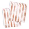 Pásikavé lesklé ružovo zlaté - Rose Gold party servítky - 33 cm x 33 cm, 16 ks