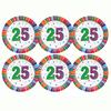Radiant party taniere s číslom 25, 23 cm, 6 ks