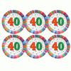 Radiant party taniere s číslom 40, 23 cm, 6 ks