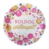 Ružové konfetované párty taniere Boldog Szülinapot! 23cm , 6ks