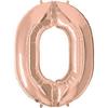 34 inch Number 0 Rosegold - ružovo zlatý fóliový balón číslo 0