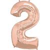 34 inch Number 2 Rosegold - ružovo zlatý fóliový balón číslo 2