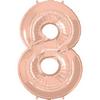 34 inch Number 8 Rosegold - ružovo zlatý fóliový balón číslo 8