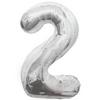 Strieborný fóliový balón Super Shape číslo 2, 34 inch